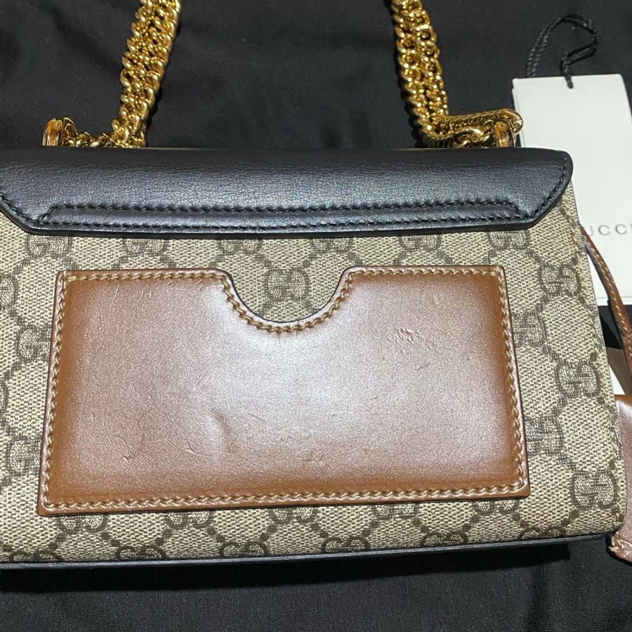 Gucci鎖頭金鍊側背包-1