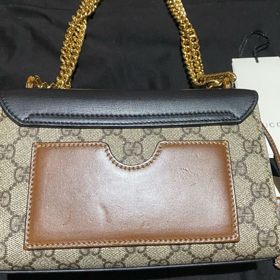 Gucci鎖頭金鍊側背包-8