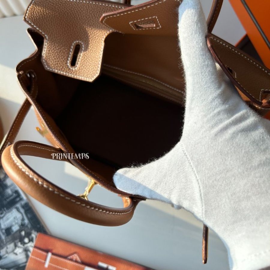|Hermès|BIRKIN 25cm 金棕金釦-7