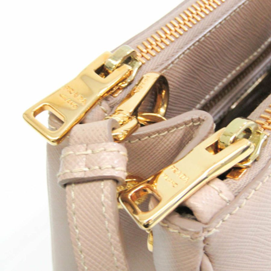 【日本直送】Prada Galleria 1BA896 女士 Saffiano Lux 手提包,單肩包米色粉色-5