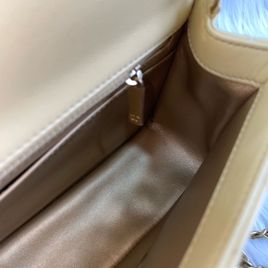 Chanel AS1786 小雞黃 奶油黃小羊皮金球方胖子Coco 17-16