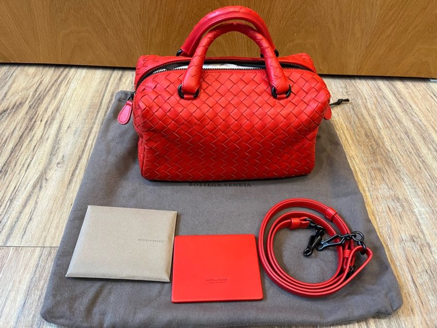 Bottega Veneta 小號提把肩背包 超美的番茄紅-0