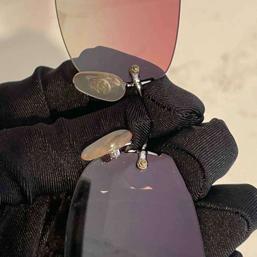 CHANEL 粉色漸層墨鏡無邊框款-12