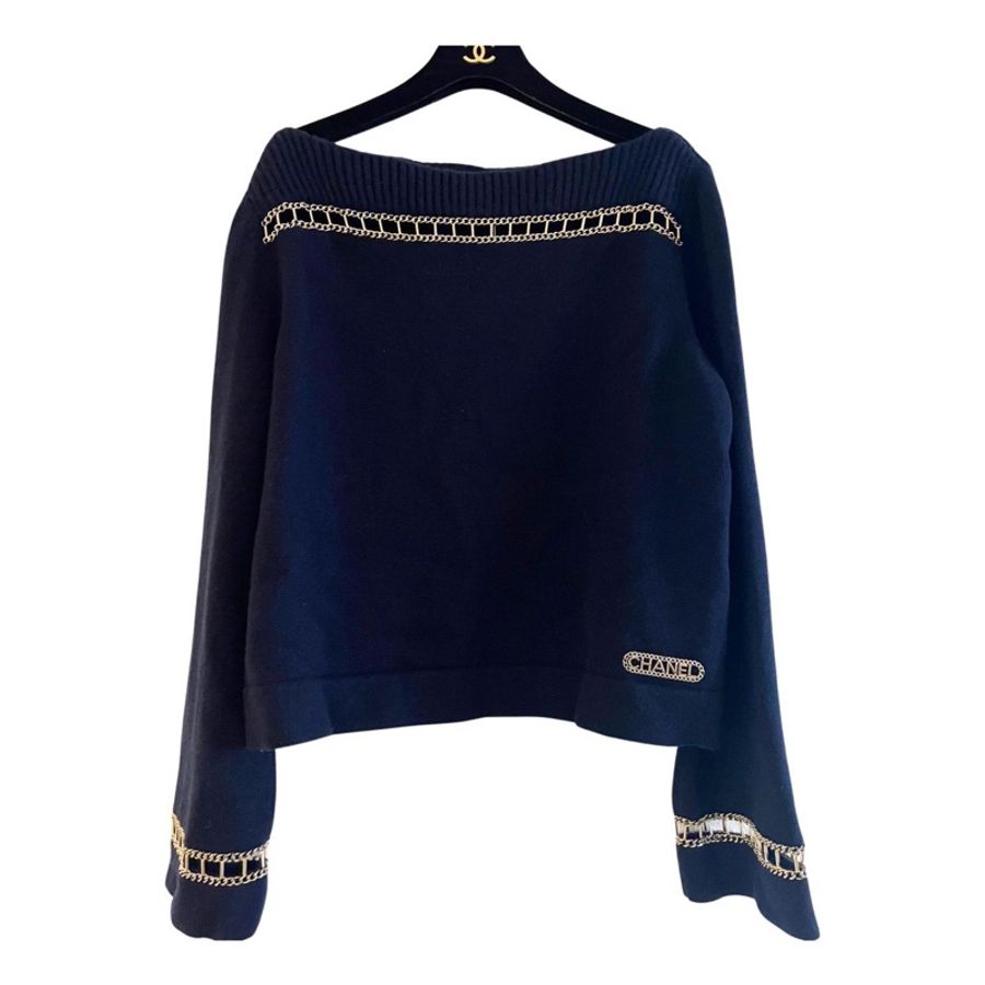 二手 Chanel 100% cashmere boatneck sweater 船領 毛衣-1