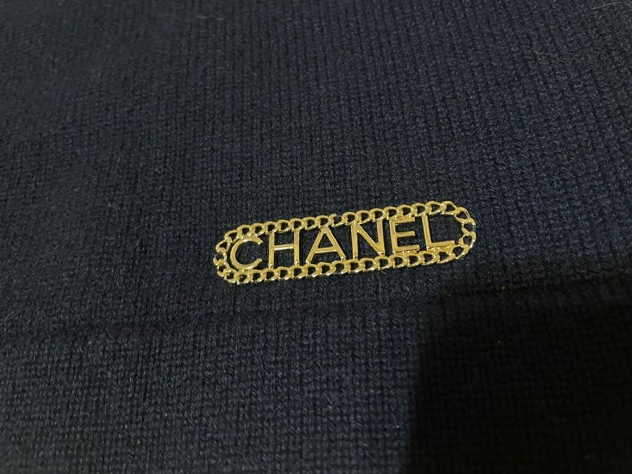二手 Chanel 100% cashmere boatneck sweater 船領 毛衣-4
