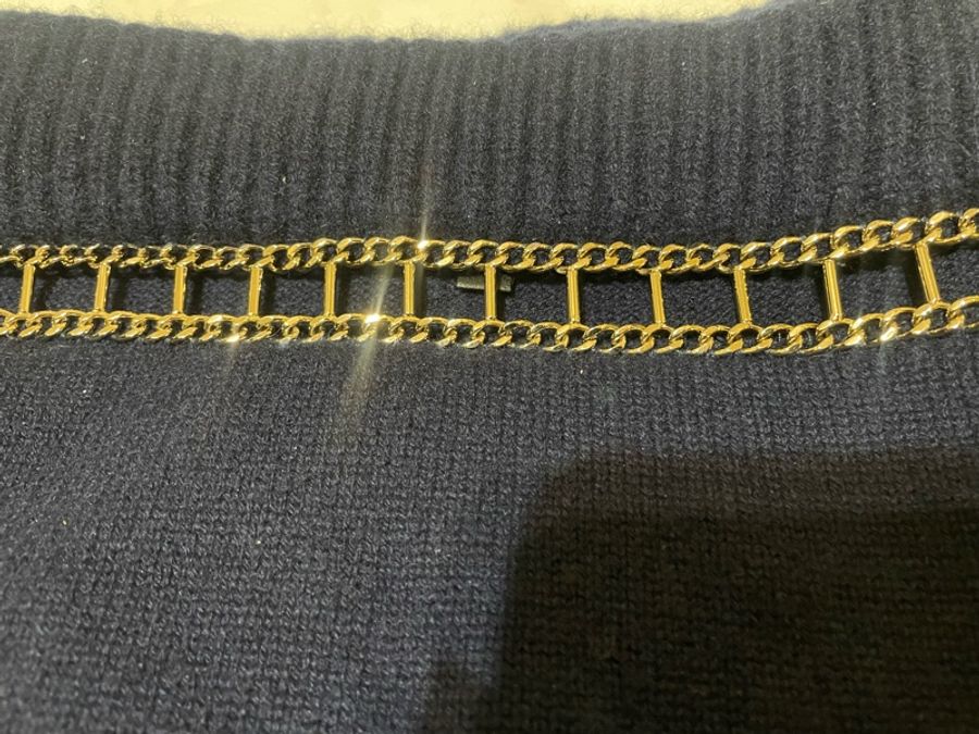 二手 Chanel 100% cashmere boatneck sweater 船領 毛衣-5