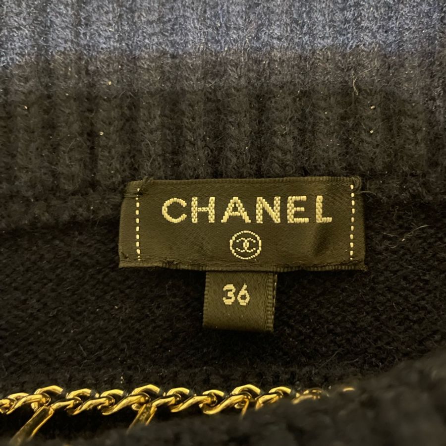 二手 Chanel 100% cashmere boatneck sweater 船領 毛衣-6