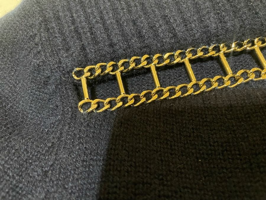 二手 Chanel 100% cashmere boatneck sweater 船領 毛衣-11