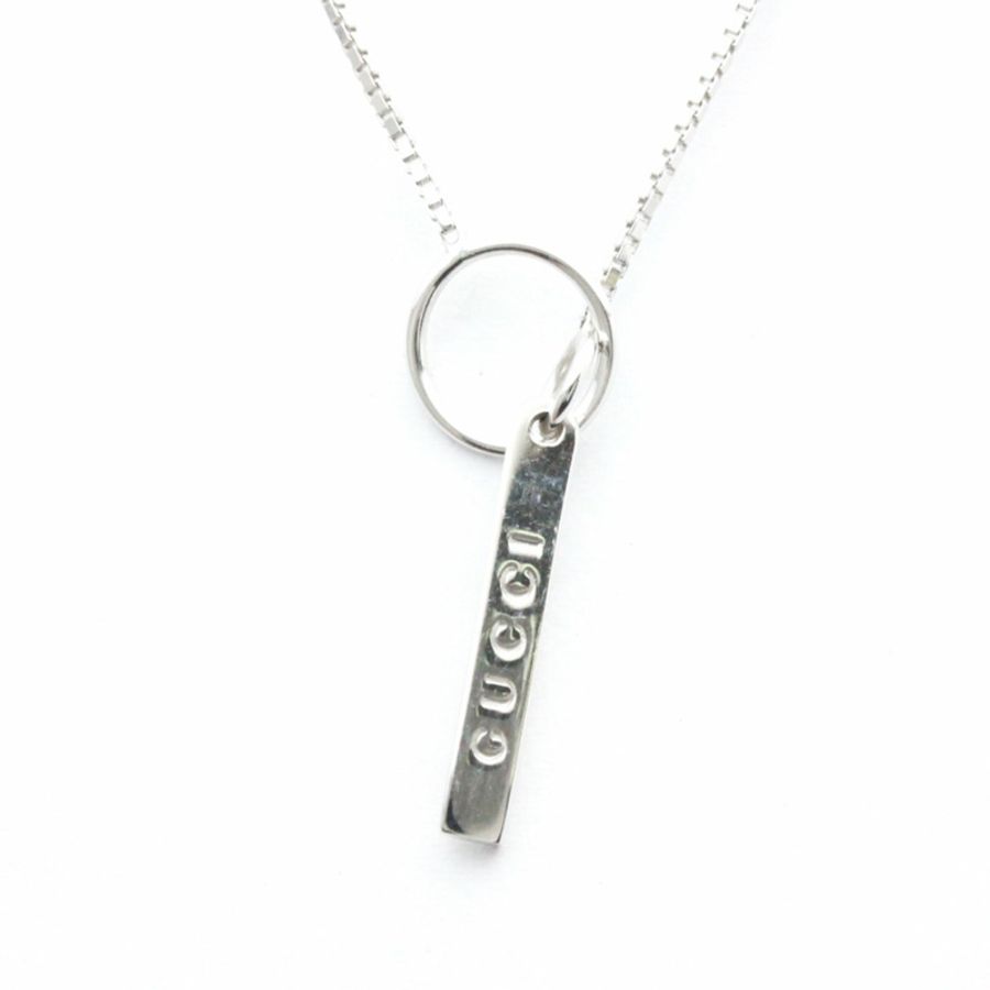 【日本直送】拋光 GUCCI 套索項鍊 18K 白金 WG 吊墜 BF558775-0