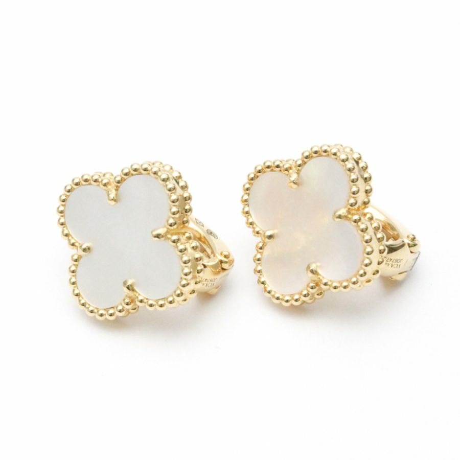 【日本直送】Van Cleef & Arpels Vintage Alhambra 耳環 MOP 黃金 VCARA44100 BF558858-0