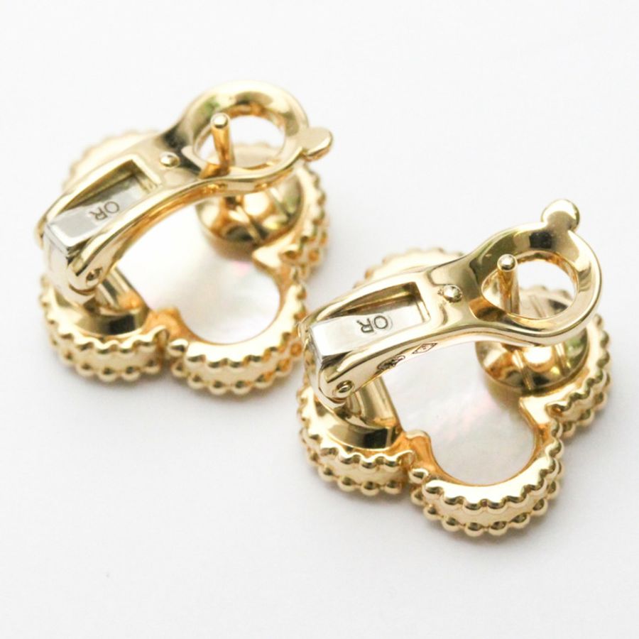 【日本直送】Van Cleef & Arpels Vintage Alhambra 耳環 MOP 黃金 VCARA44100 BF558858-2