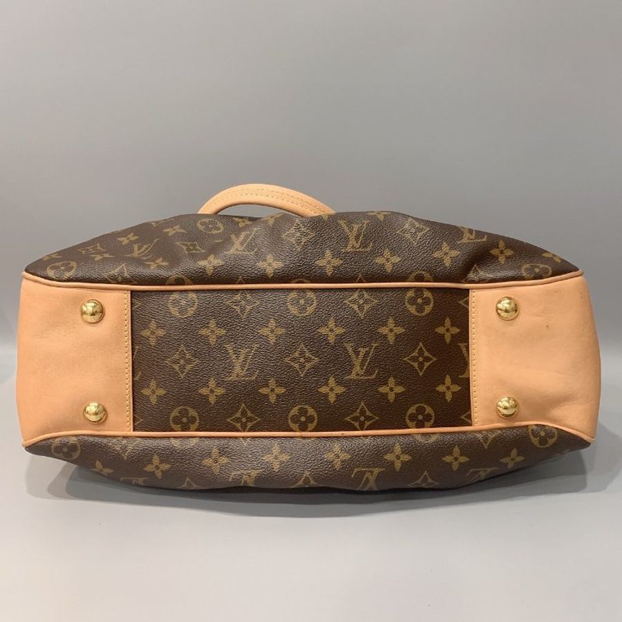 Louis Vuitton LV 老花字紋抓皺大款曼哈頓手提包/肩背包-8
