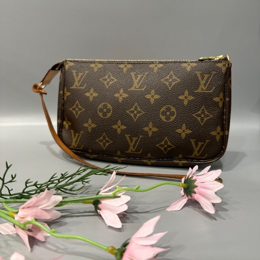 Louis Vuitton LV 老花字紋 VINTAGE 腋下包/手提包/肩背包/化粧包/麻將包-1