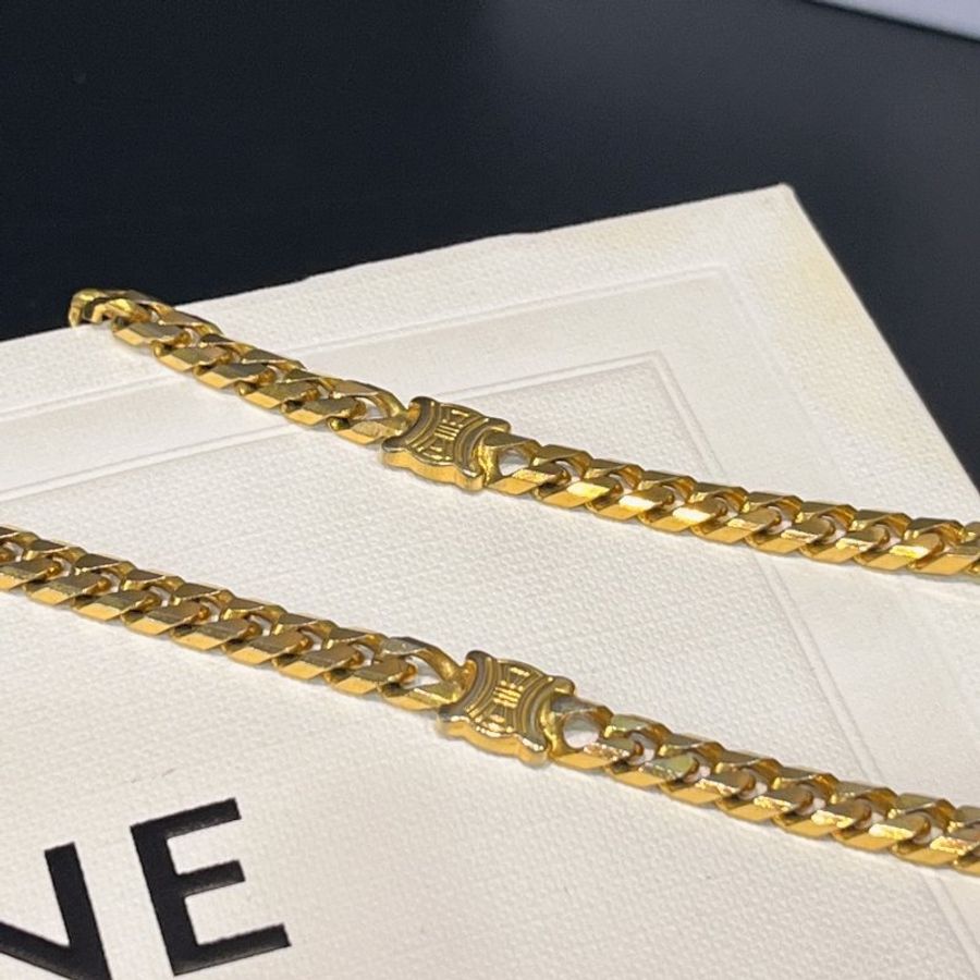 Celine 賽琳 金色 凱旋門 粗項鍊/飾品-2