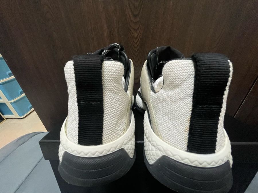 chanel 麂皮拼接黑白運動休閒球鞋 熊貓鞋-7