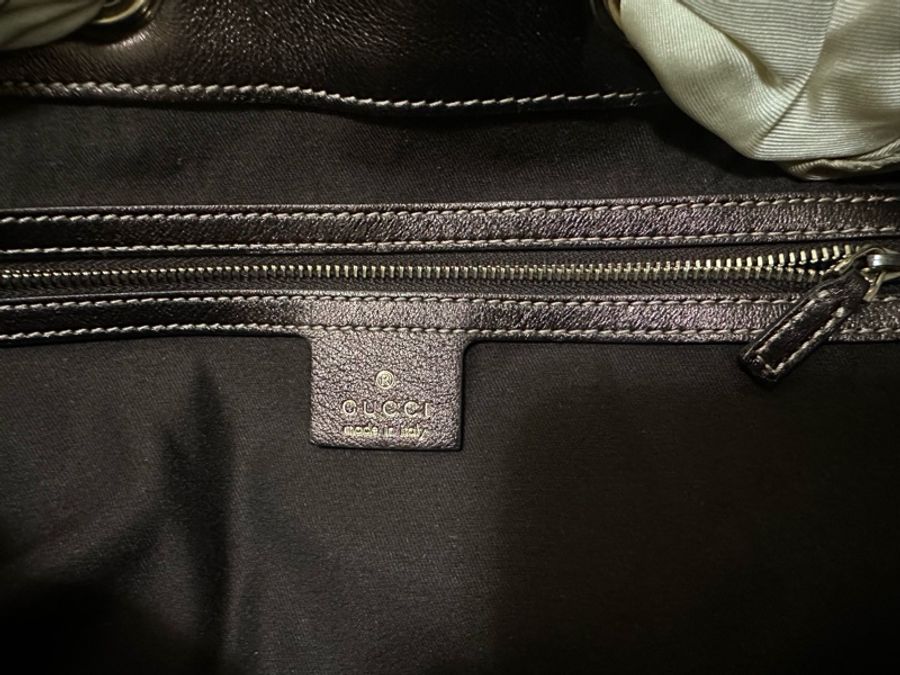 GUCCI 153033 絲巾綁帶GG 大容量托特包-9