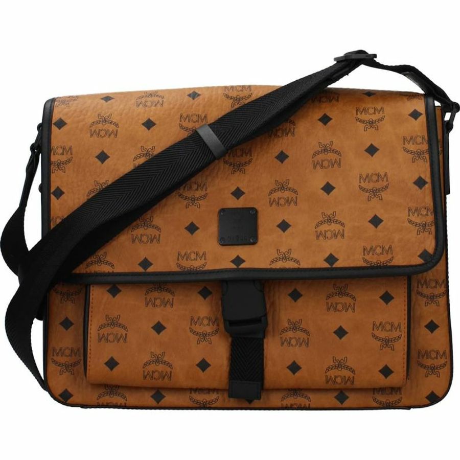 【義大利直送】全新品 Mcm 斜挎包男士皮革米色干邑白蘭地-0