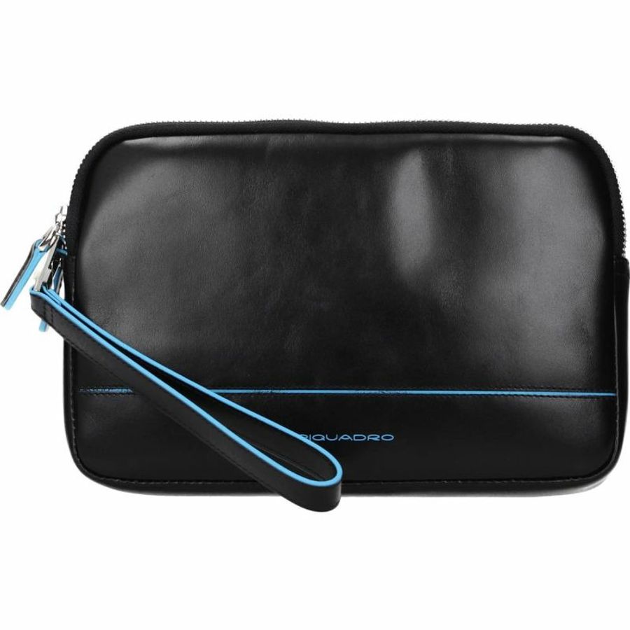 【義大利直送】全新品 Piquadro 手拿包 男士 皮革 黑色-0