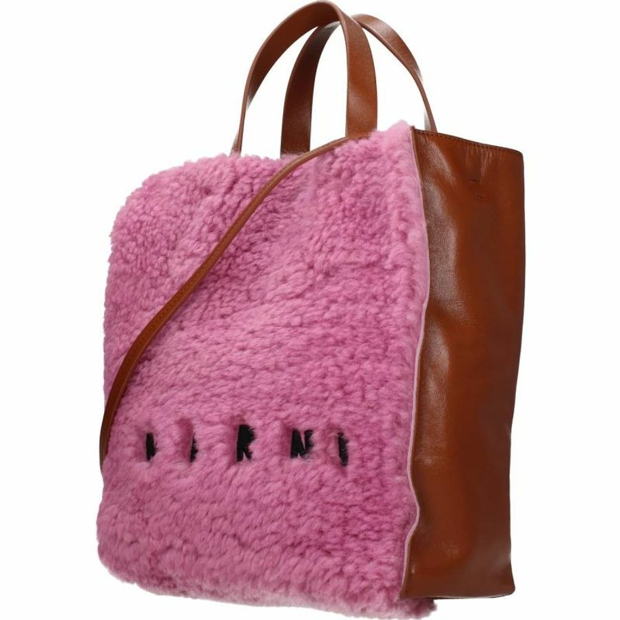 【義大利直送】全新品 Marni 手袋 museo soft 女士 皮革 粉色皮革-1