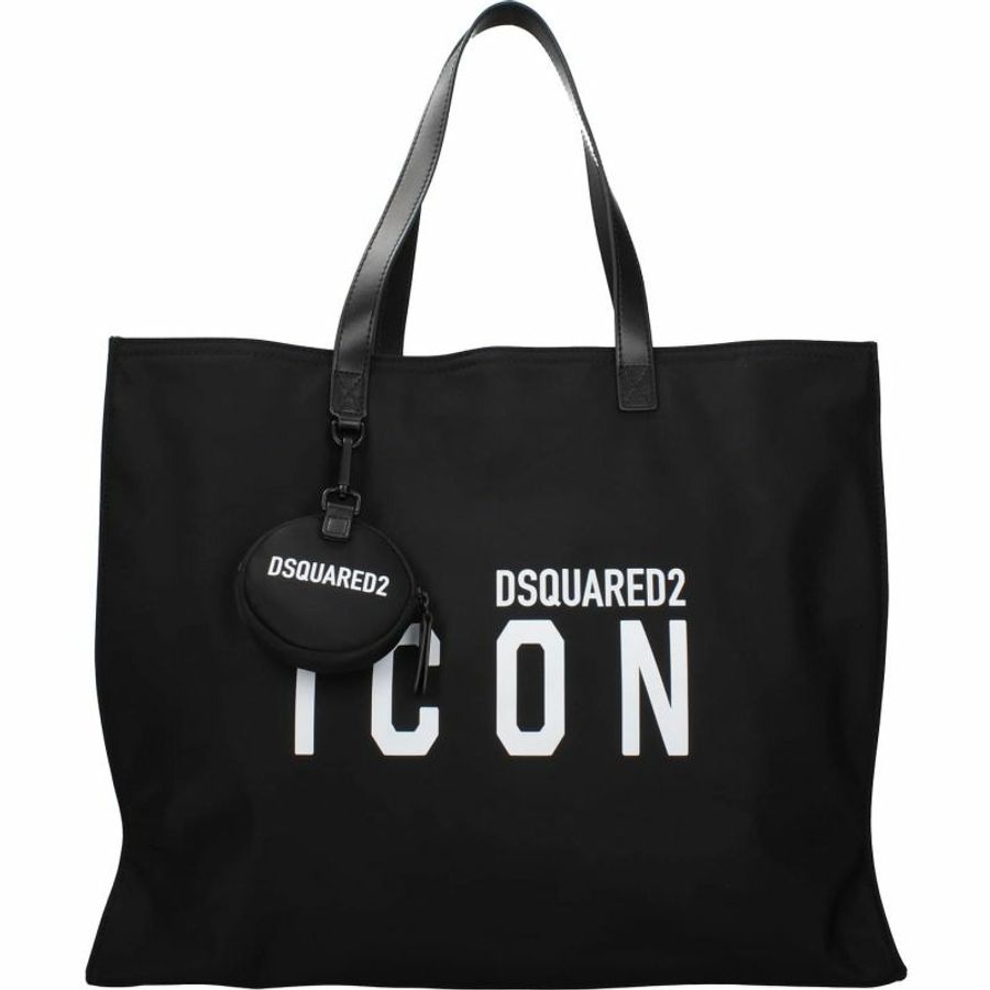 【義大利直送】全新品 Dsquared2 單肩包圖標女士面料黑色黑色-0