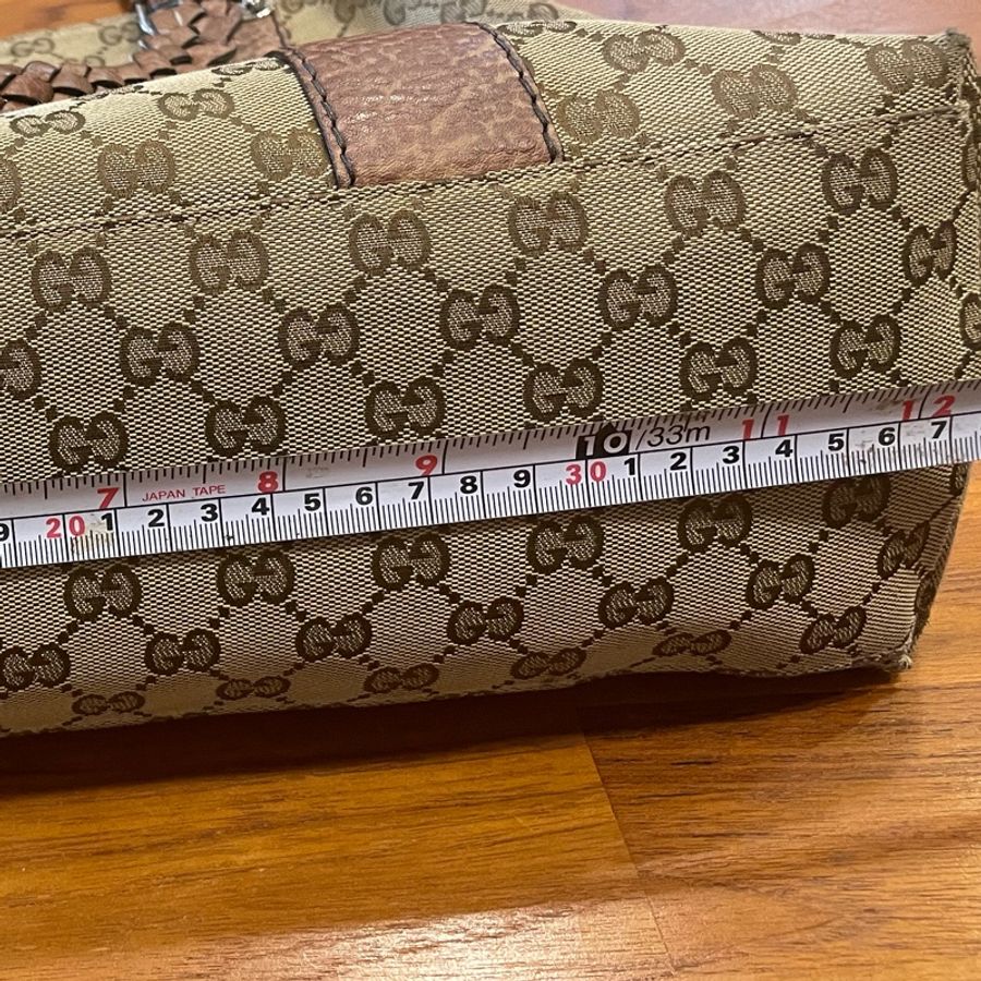 Gucci 古馳竹條編織手把 肩背老花竹節包-9