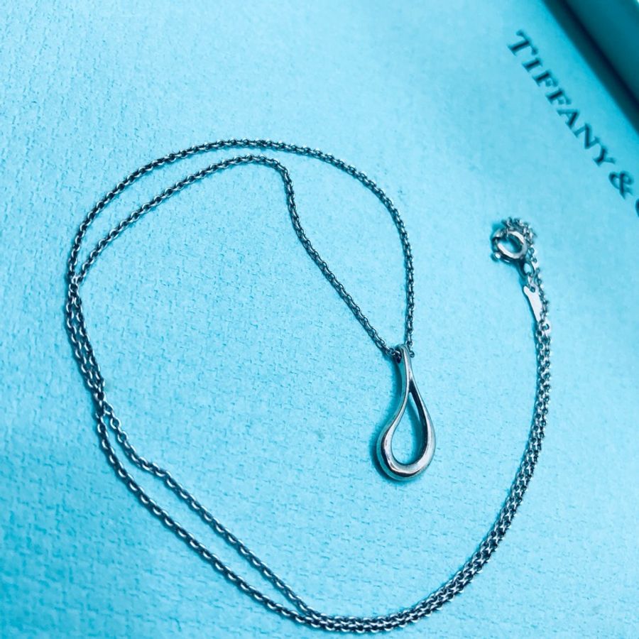 Tiffany 經典鏤空淚滴925純銀項鍊-1