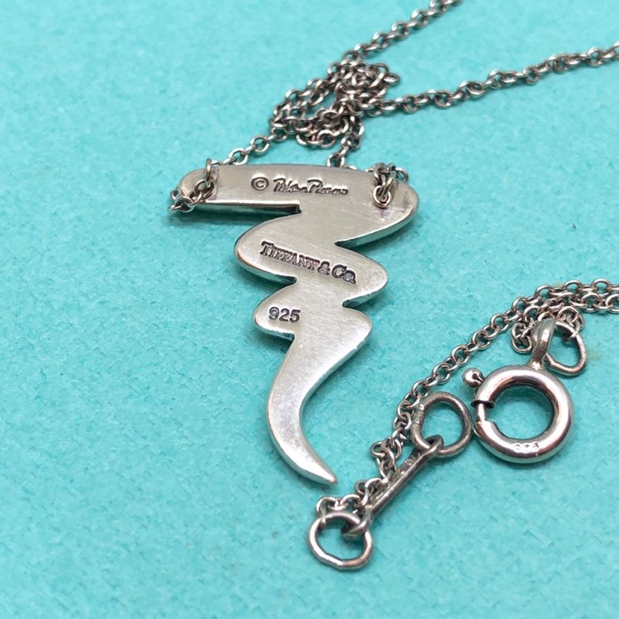 TIFFANY&Co. paloma picasso少見款塗鴉純銀項鍊-5