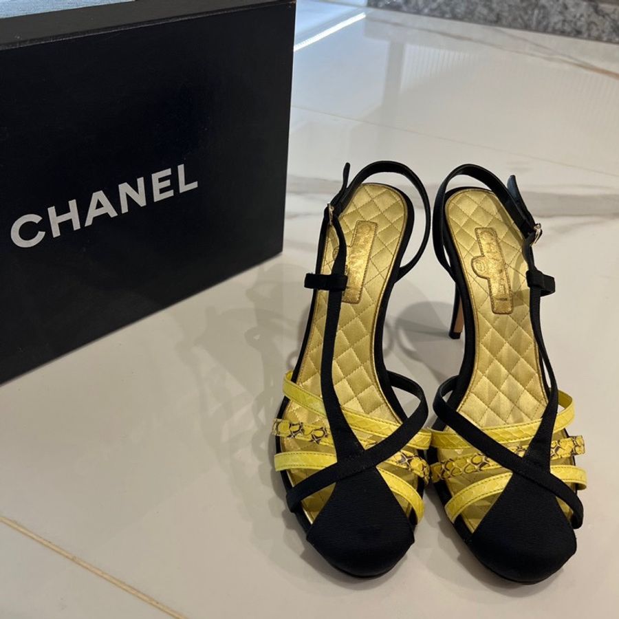 全新Chanel香奈兒38號高跟涼鞋-2