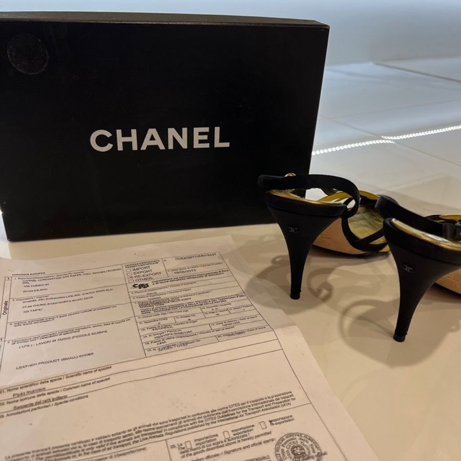 全新Chanel香奈兒38號高跟涼鞋-5
