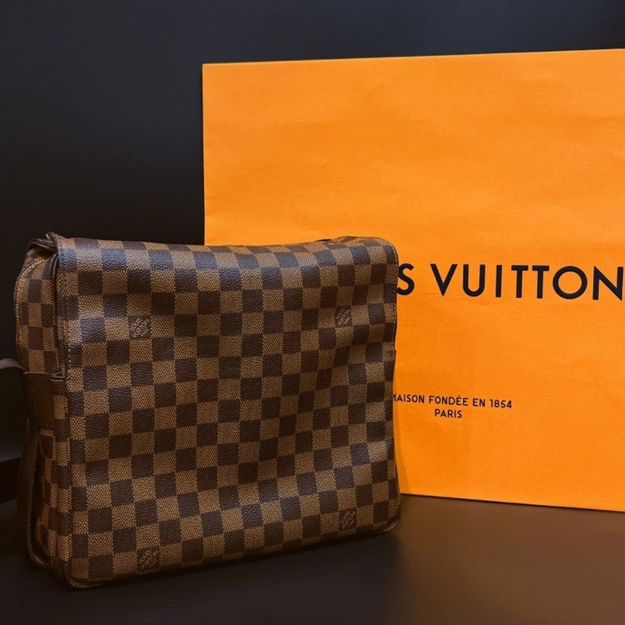 Louis Vuitton LV 咖啡色棋盤格 上蓋 郭富城斜背包/肩背包-1
