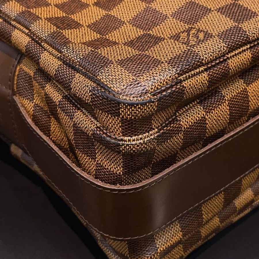 Louis Vuitton LV 咖啡色棋盤格 上蓋 郭富城斜背包/肩背包-4
