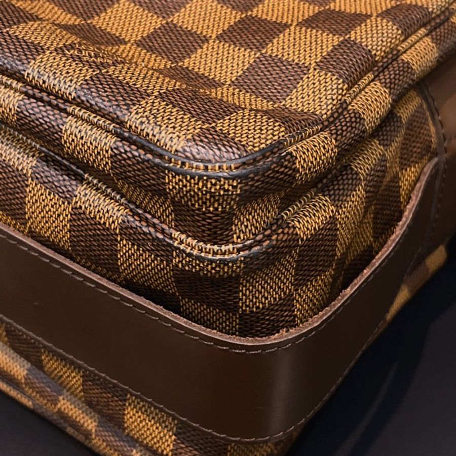 Louis Vuitton LV 咖啡色棋盤格 上蓋 郭富城斜背包/肩背包-5
