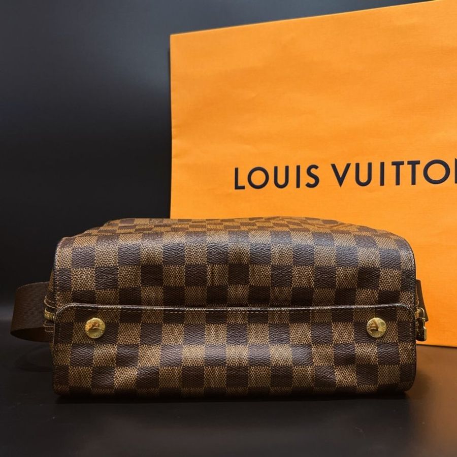 Louis Vuitton LV 咖啡色棋盤格 上蓋 郭富城斜背包/肩背包-7