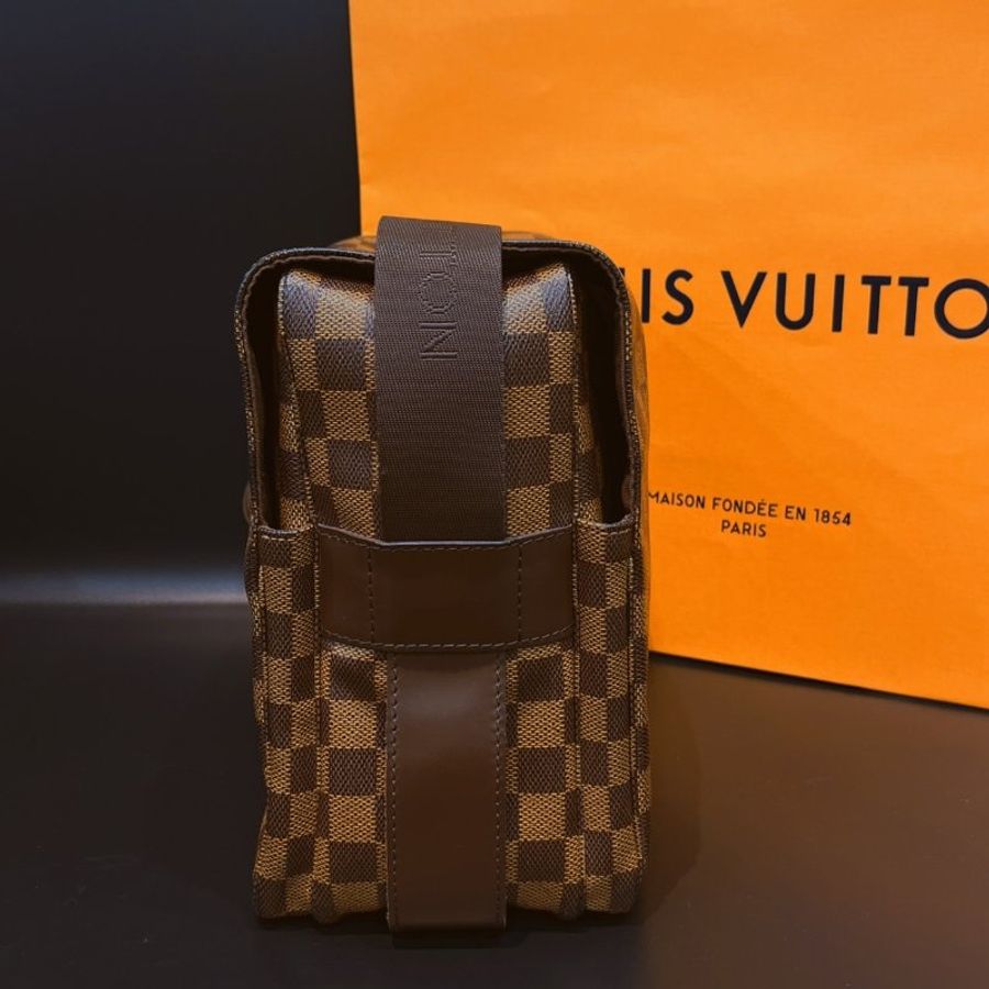 Louis Vuitton LV 咖啡色棋盤格 上蓋 郭富城斜背包/肩背包-9