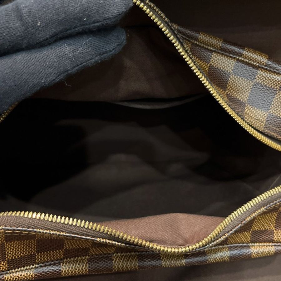 Louis Vuitton LV 咖啡色棋盤格 上蓋 郭富城斜背包/肩背包-11