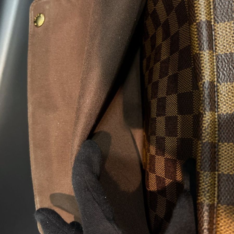 Louis Vuitton LV 咖啡色棋盤格 上蓋 郭富城斜背包/肩背包-13