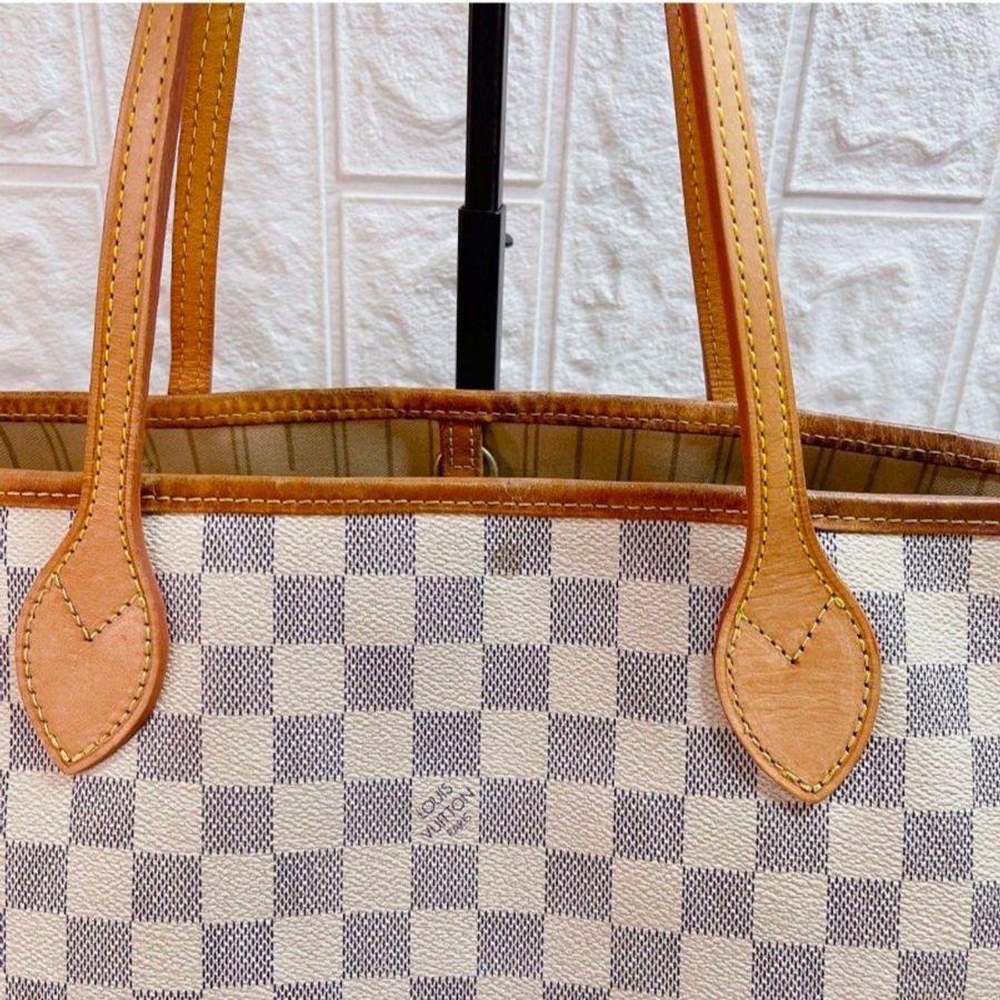 LV 甜甜價 neverfull 白色棋盤格 托特包 購物袋
也可變身水桶包-12
