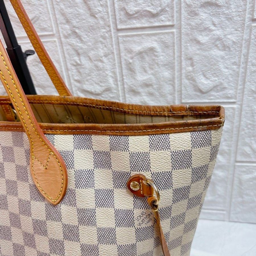 LV 甜甜價 neverfull 白色棋盤格 托特包 購物袋
也可變身水桶包-13