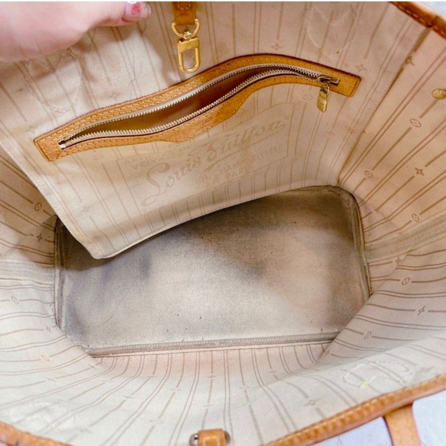 LV 甜甜價 neverfull 白色棋盤格 托特包 購物袋
也可變身水桶包-17