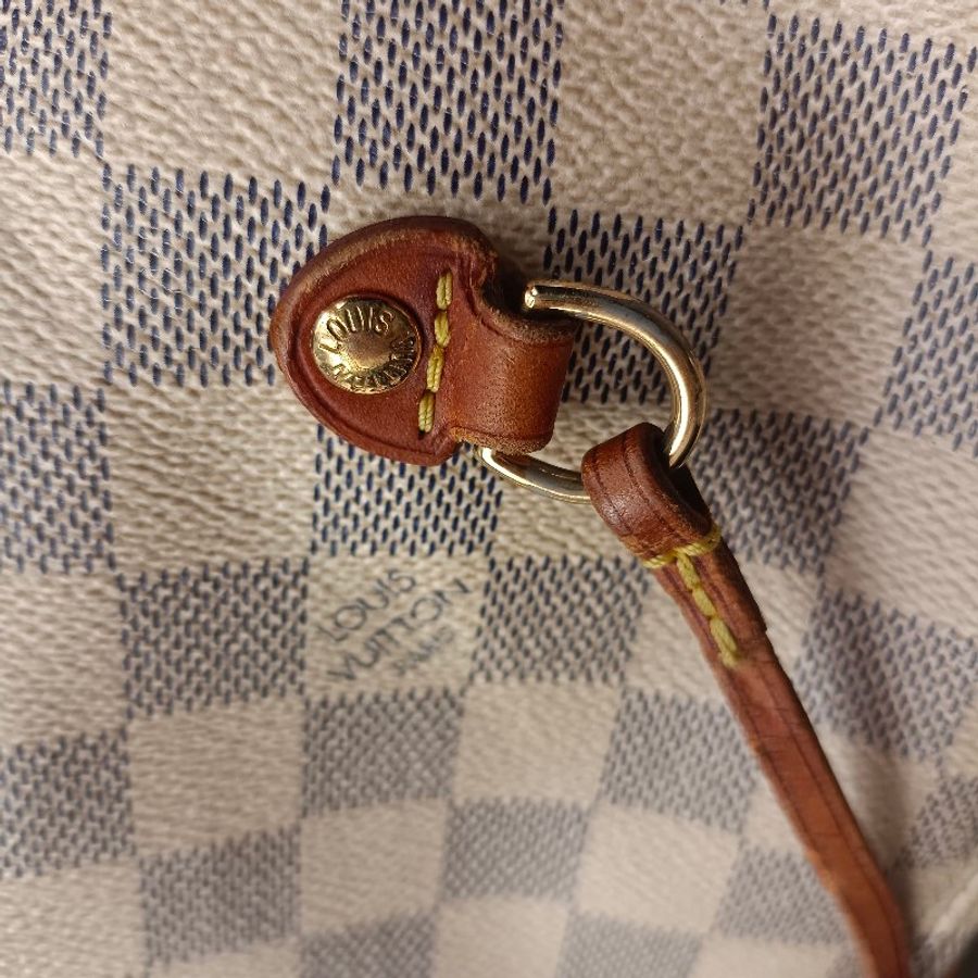 LV 甜甜價 neverfull 白色棋盤格 托特包 購物袋
也可變身水桶包-1