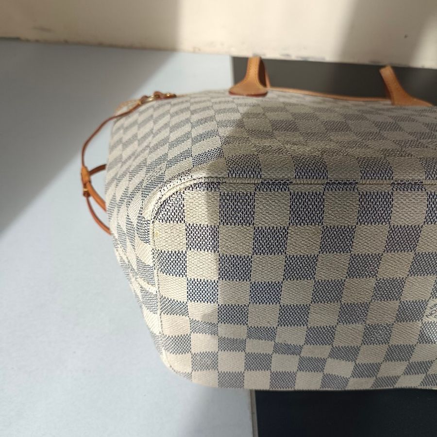 LV 甜甜價 neverfull 白色棋盤格 托特包 購物袋
也可變身水桶包-6