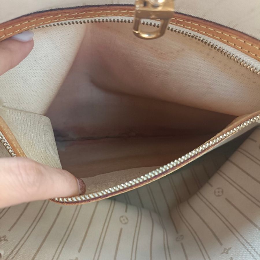 LV 甜甜價 neverfull 白色棋盤格 托特包 購物袋
也可變身水桶包-9