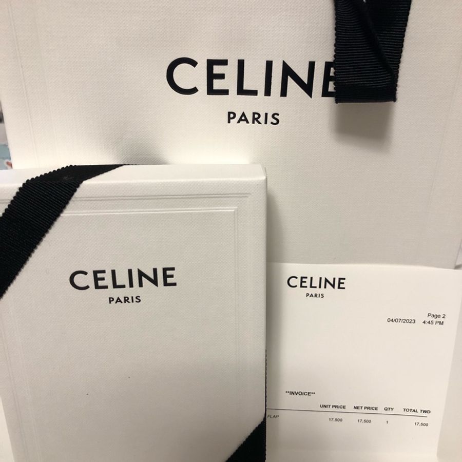 Celine 亮面小牛皮TRIOMPHE卡片套(卡片包)黑色-2