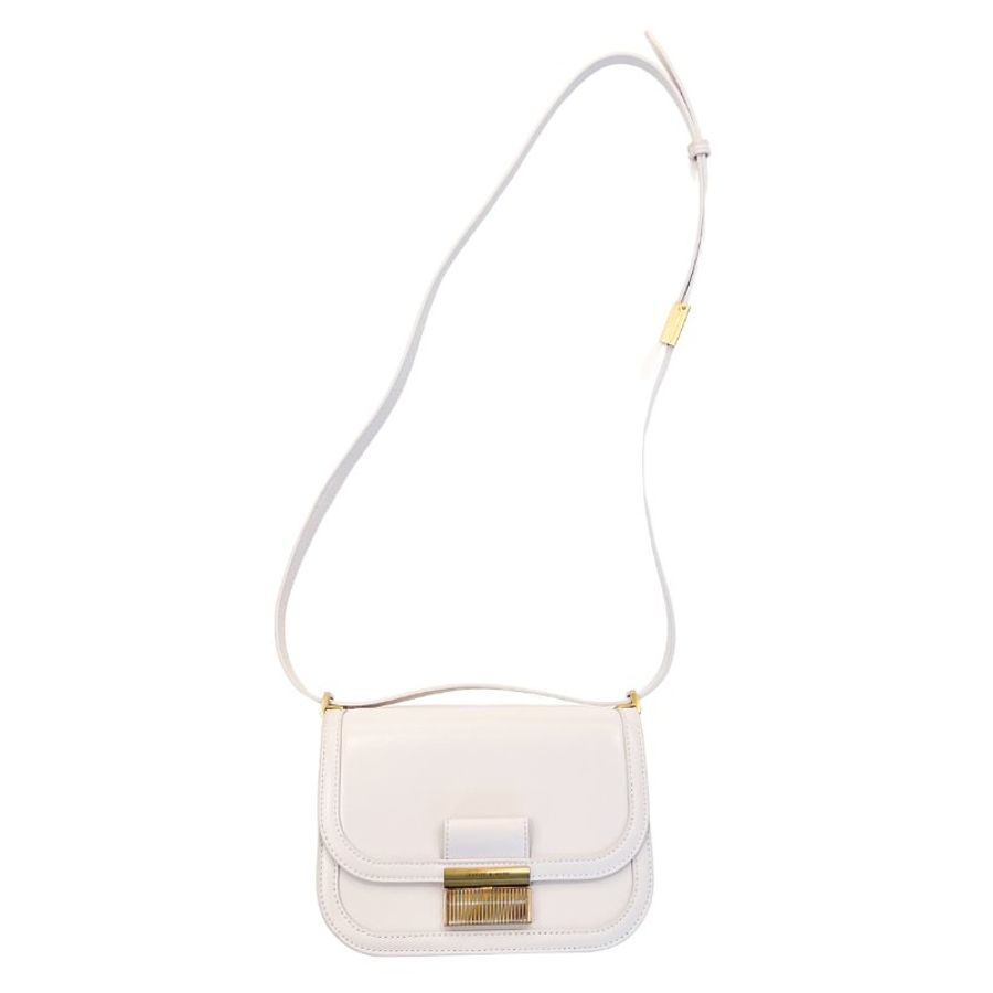 【自用自賣】Charles & Keith / Charlot 金釦包 - 象牙白 / 2 way bag / 98成新-1