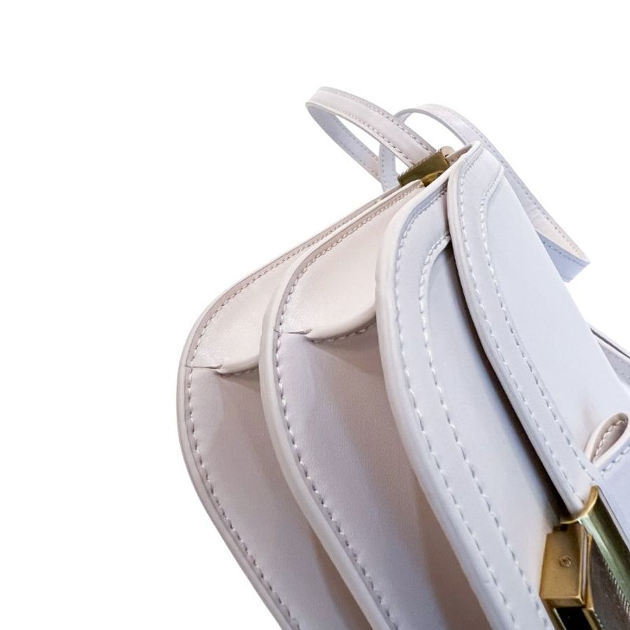 【自用自賣】Charles & Keith / Charlot 金釦包 - 象牙白 / 2 way bag / 98成新-3
