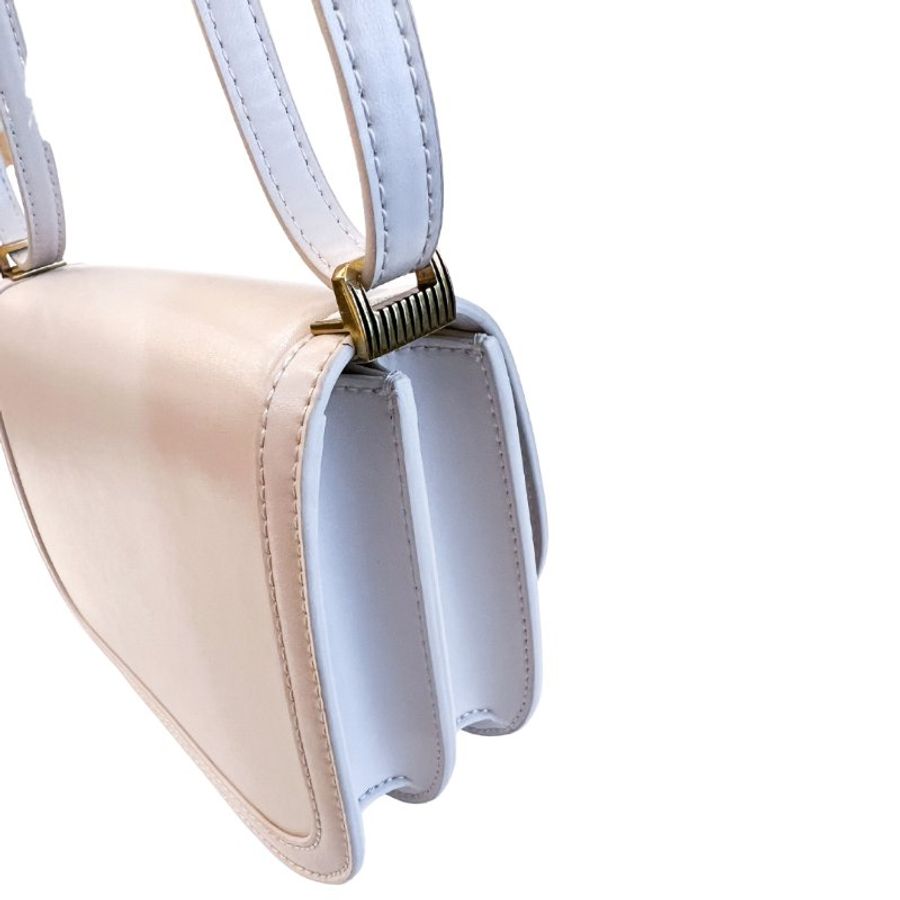 【自用自賣】Charles & Keith / Charlot 金釦包 - 象牙白 / 2 way bag / 98成新-4
