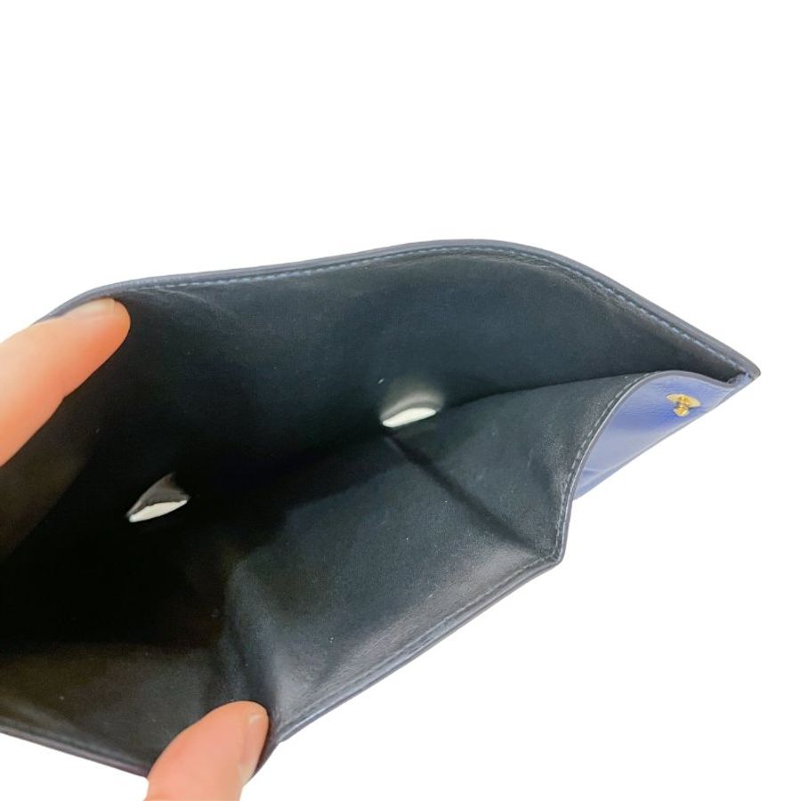 【自用自賣】LOEWE / Anagram 編織壓紋雙扣三折短夾 / 藍色 / 8成新-7