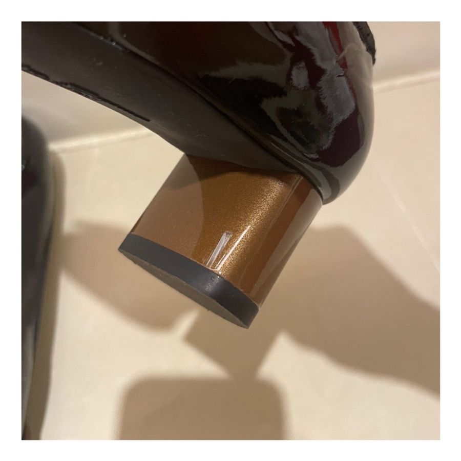 SALVATORE FERRAGAMO MY CHARME40 黑色粗跟鞋 低跟鞋 高跟鞋 女鞋 4C-7