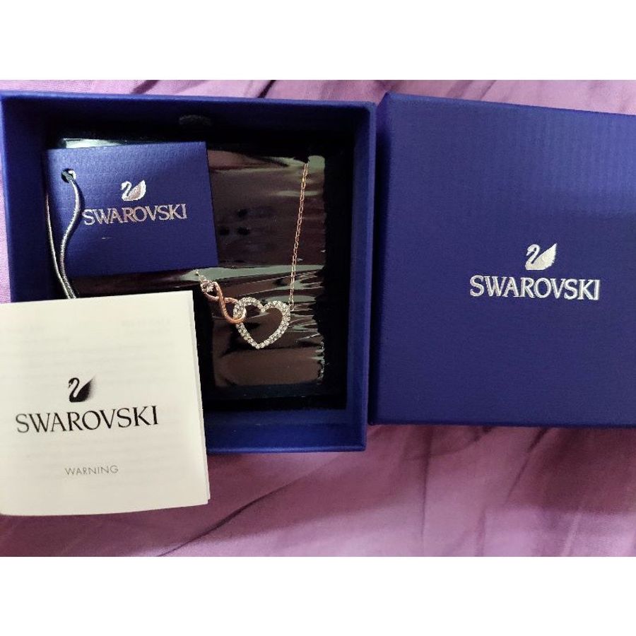 保留中!swarovski施華洛世奇雙心扣項鍊-玫瑰金(全新正品現貨)-1