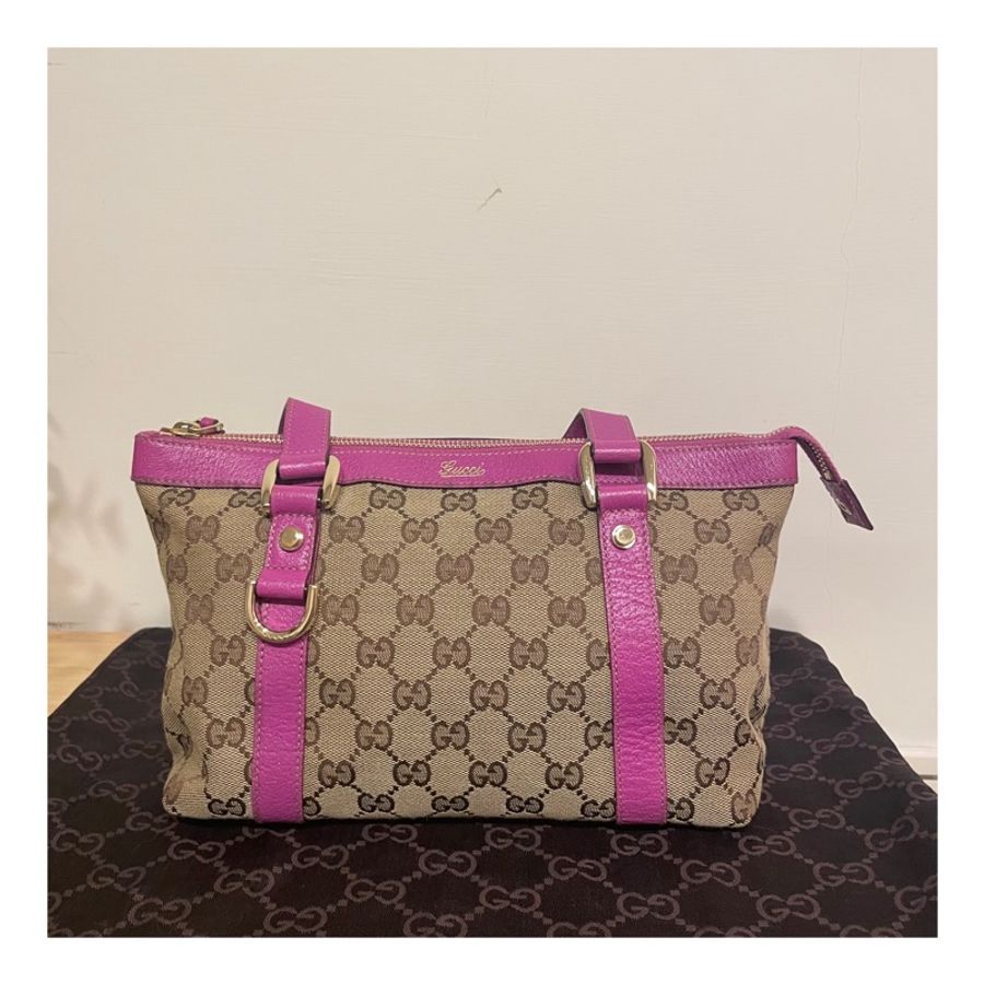 GUCCI ABBEY 經典帆布托特包 肩背包 手提包 小托特包 Small GG Canvas Tote-2